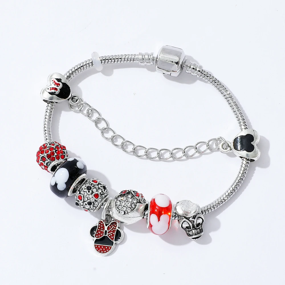 Colgante de Mickey y Minnie de Disney, abalorio con cuentas, accesorio de lujo DIY con colgantes de pato Donald y Margarita