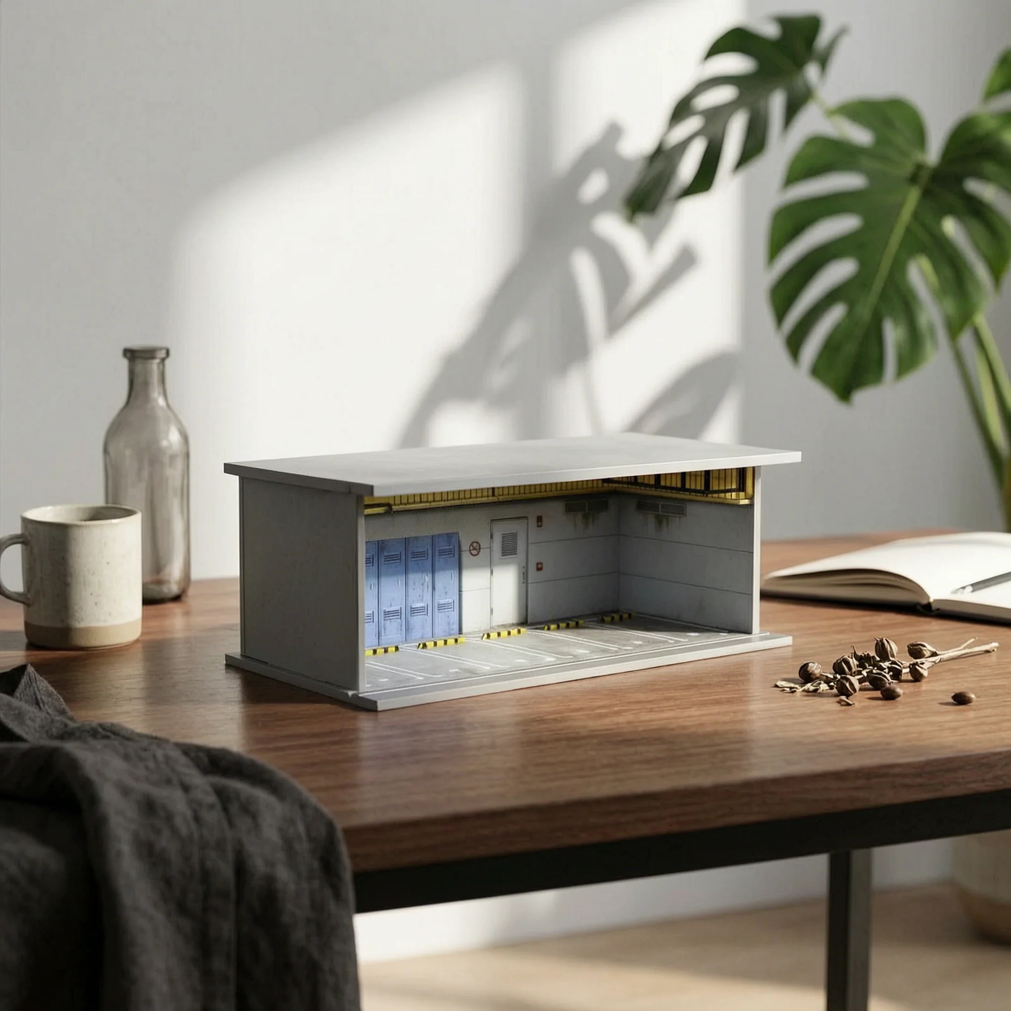 

Officina in Miniatura Light Version Workshop Diorama 1 64 Scale Model Display for Collectible Cars