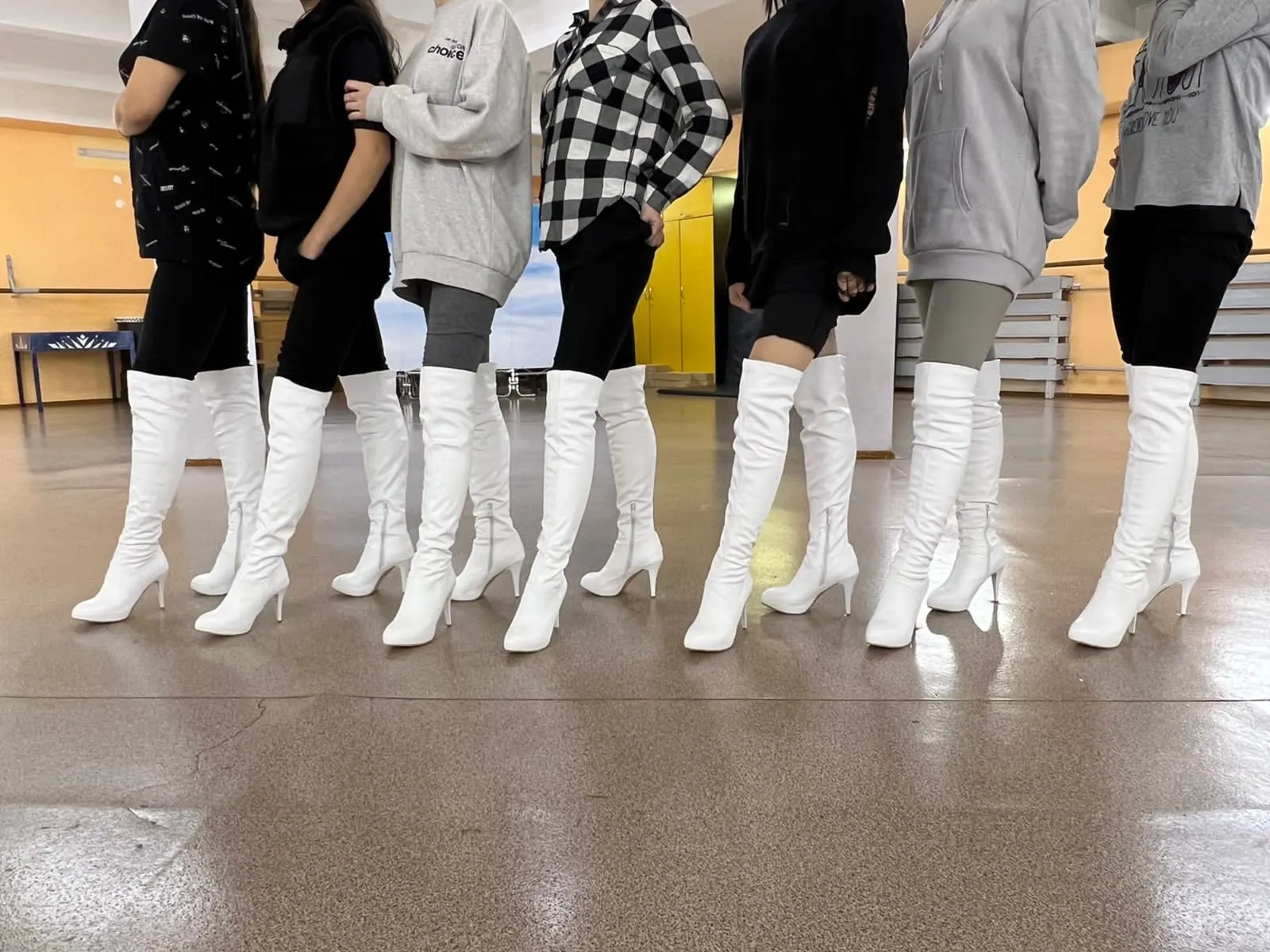 ANNYMOLI High Heel Over the Knee Boots Thigh High Boots Women Winter Boots Round Toe Long Shoes Zip Sexy Female Shoes White