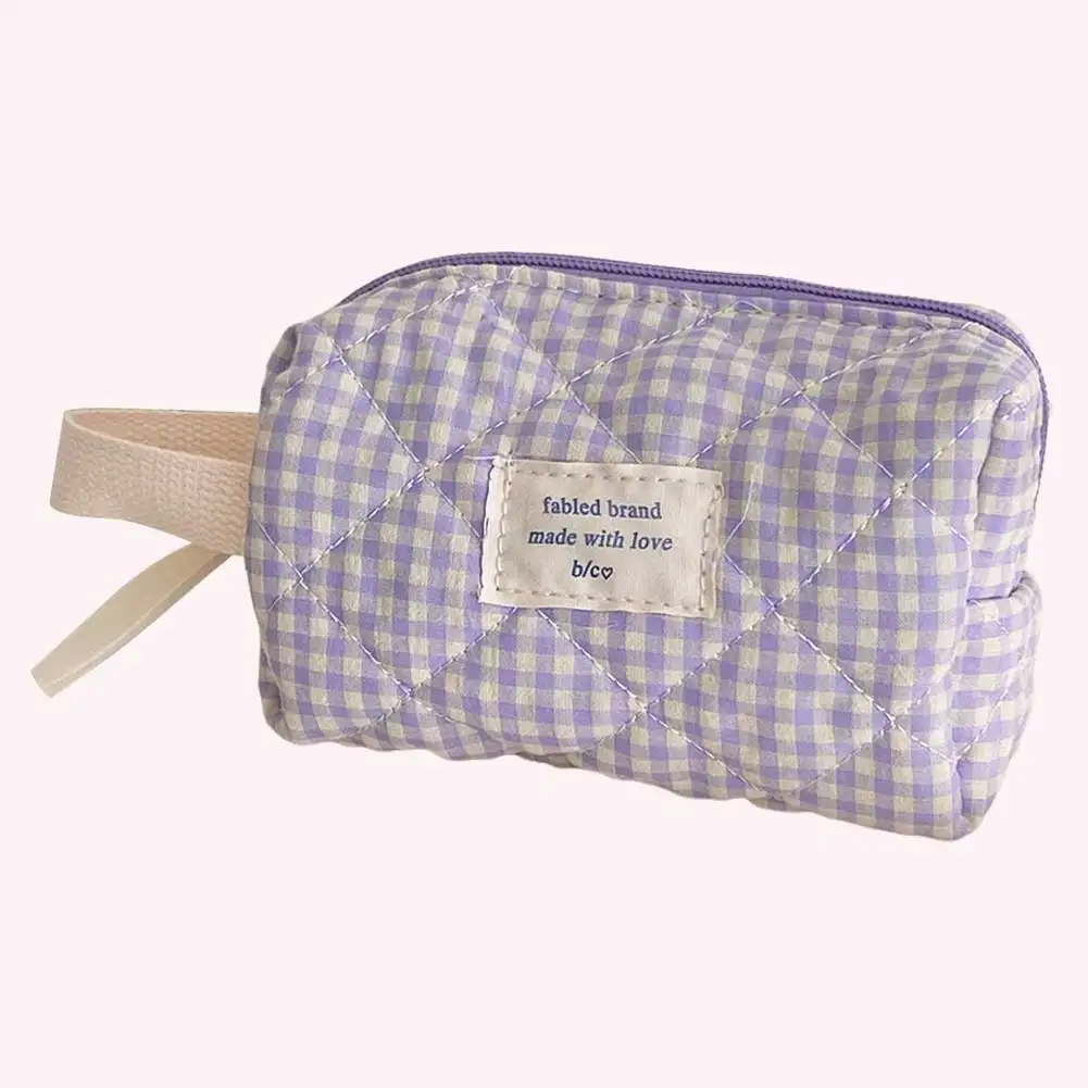 

Женская милая косметичка-клатч с сетчатым узором, большая вместительная сумка для хранения кистей из хлопка, мягкая тканевая косметичка, дорожная сумка для туалетных принадлежностей