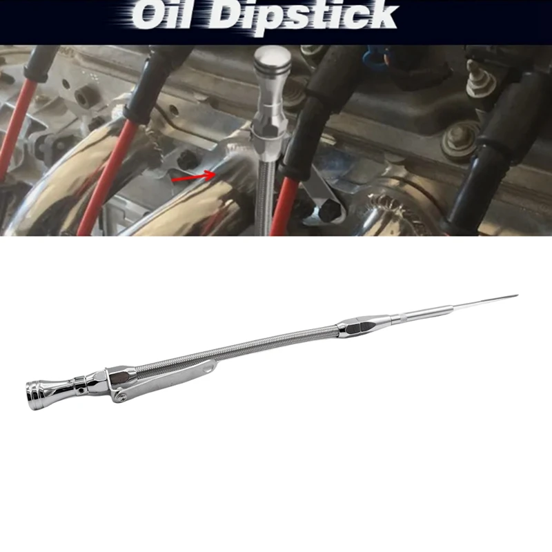 Car Engine Oil Dipstick Stainless Steel Oil Dipstick For Chevy Small Block Engines 283 305 350 400 1980 Later