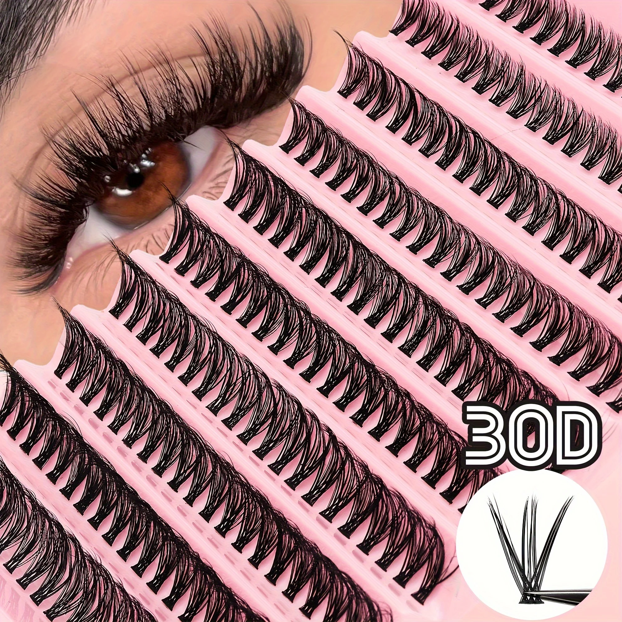 200 klastrów 30D Faux Mink Eyelash Extensions Kit - Diy Mix & Match, długość 10-16 mm, puszysta objętość 3D do codziennego noszenia.