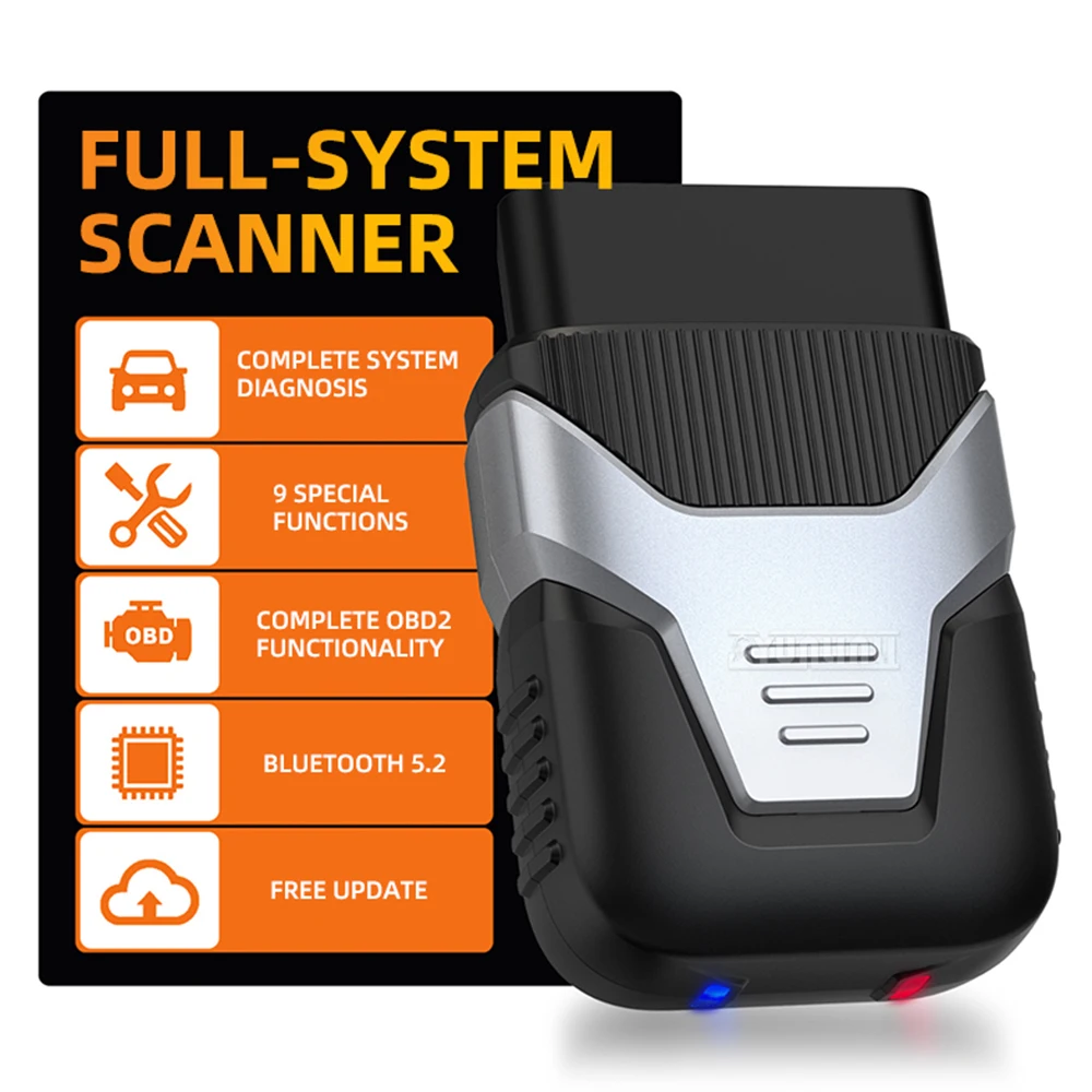 

All System Car Diagnostic Tool | 9-in-1 Scanner with Mobile App for ECU, ABS, Airbag & Transmission​