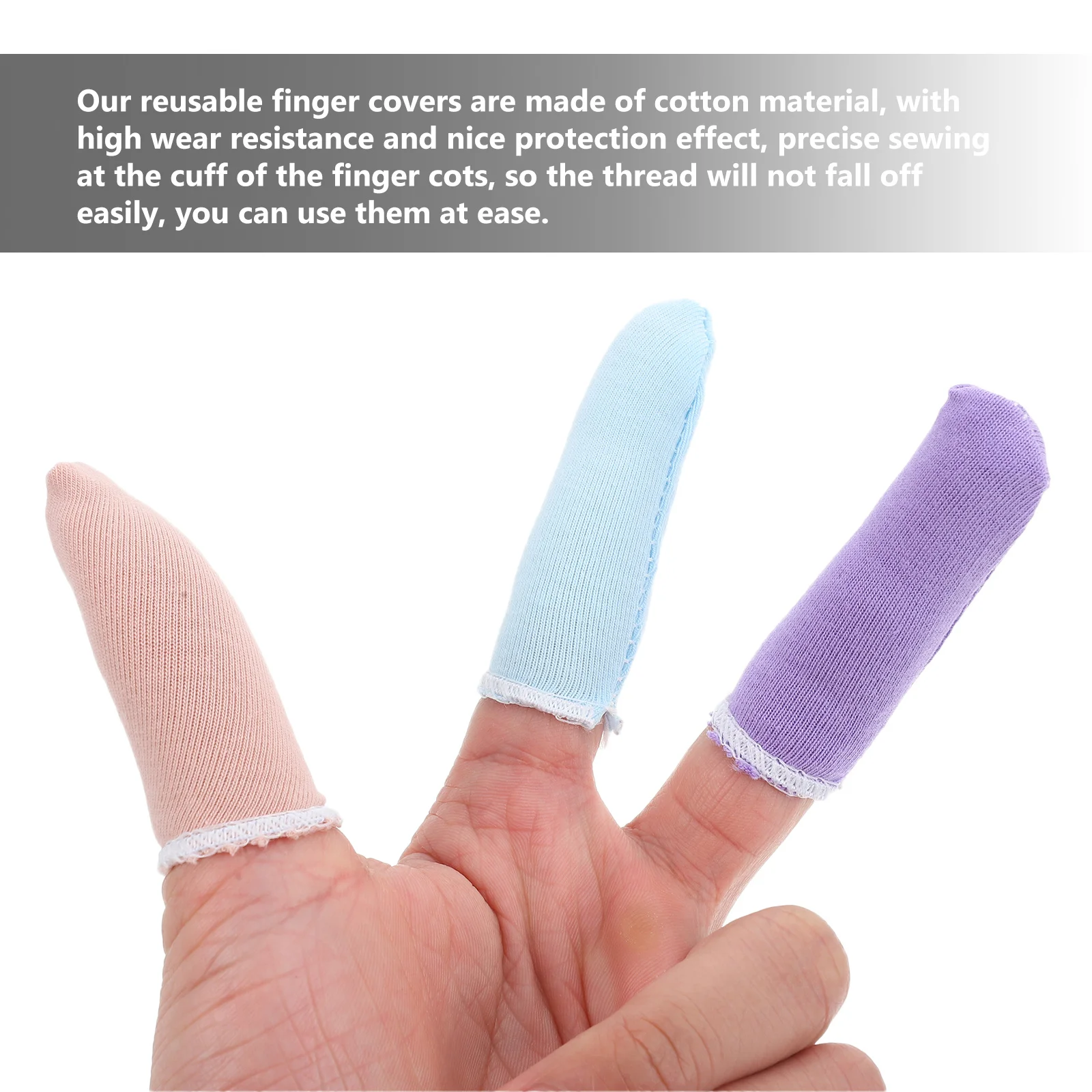 100 قطعة من أغطية حماية الأصابع من نسيج القطن وأكمام أصابع قابلة للتنفس مقاومة للاهتراء للعمل في البستنة والحرف اليدوية #4