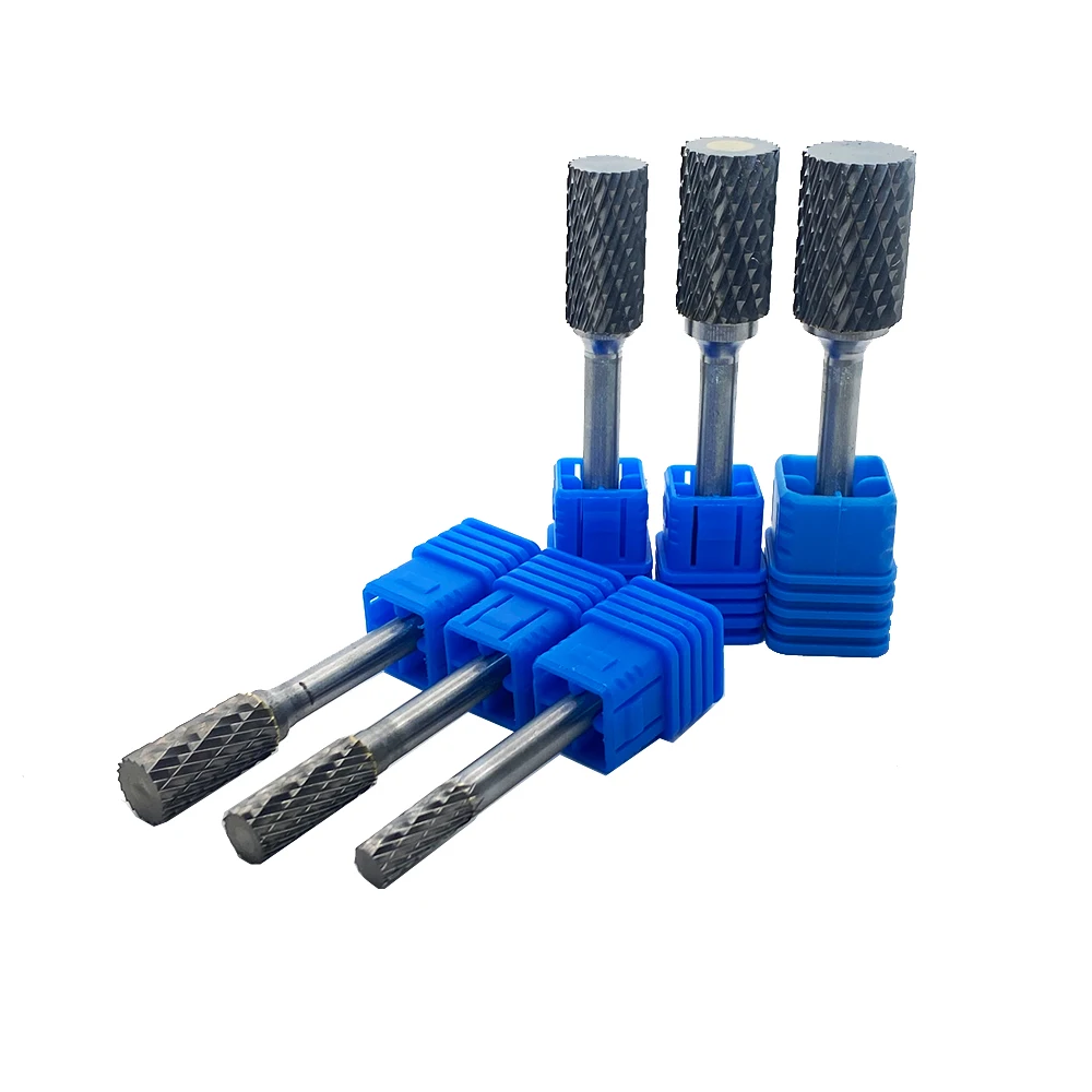 6mm AX Type Head Tungsten Carbide Alloy Rotary File Drill Milling Carving Bit Point Burr Die Grinder Abrasive Tools for Metal