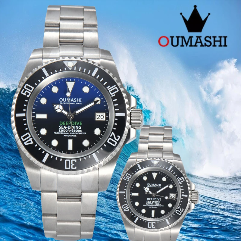 

OUMASHI-40mm 10bar waterproof watch case NH movement 35 316L stainless steel sapphire crystal sterile luminous dial hands