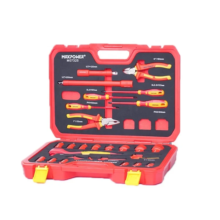 Maxpower electrician tools set VDE 25pcs herramientas 1000v insulated tools