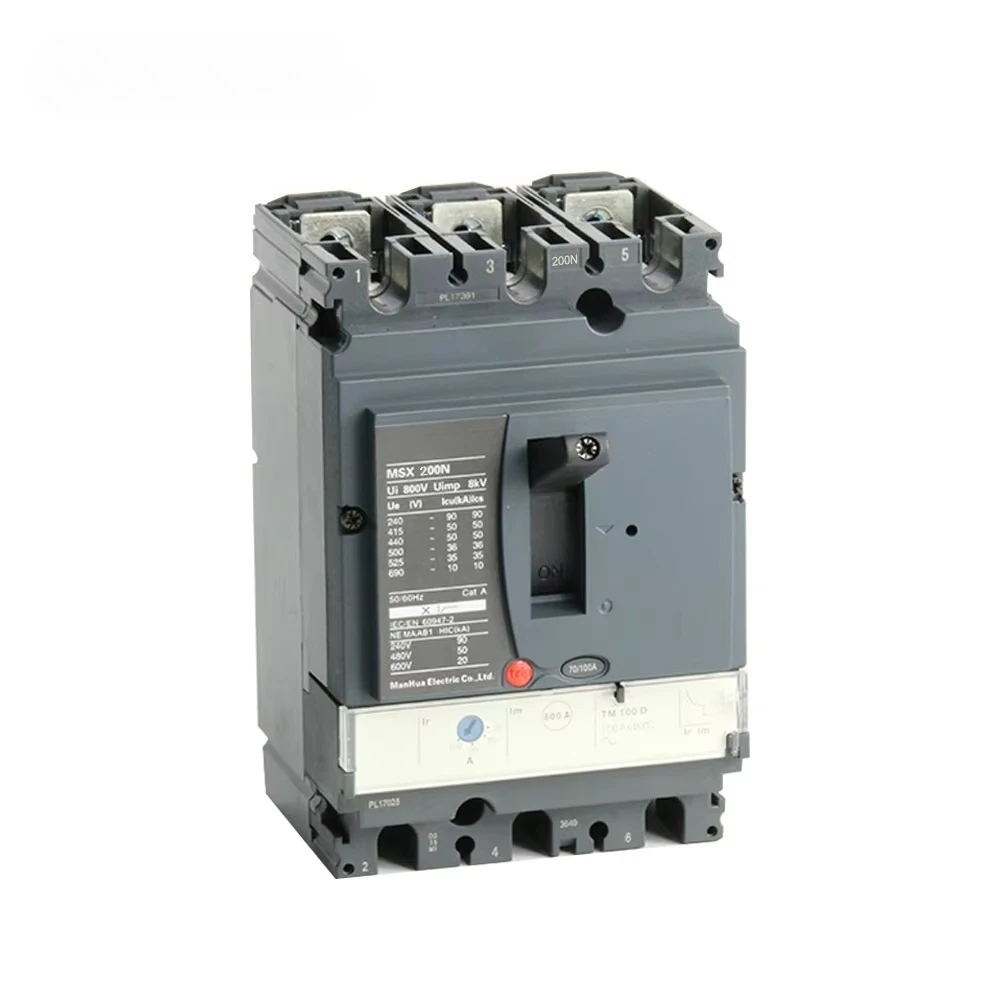 

Triple Poles MSX-200N 200A Amps 3P 36KA Domestic Electronic Adjustable MCCB AC440V Fixed Air Switch Moulded Case Circuit Breaker