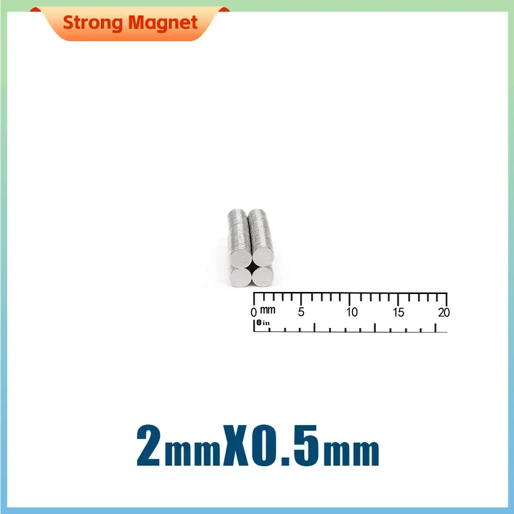 100/200/500/1000Pcs Magnet 2x0.5mm Hot Round Strong Search Magnets Neodymium Rare Earth Powerful Permanent Refrigerator Magnets