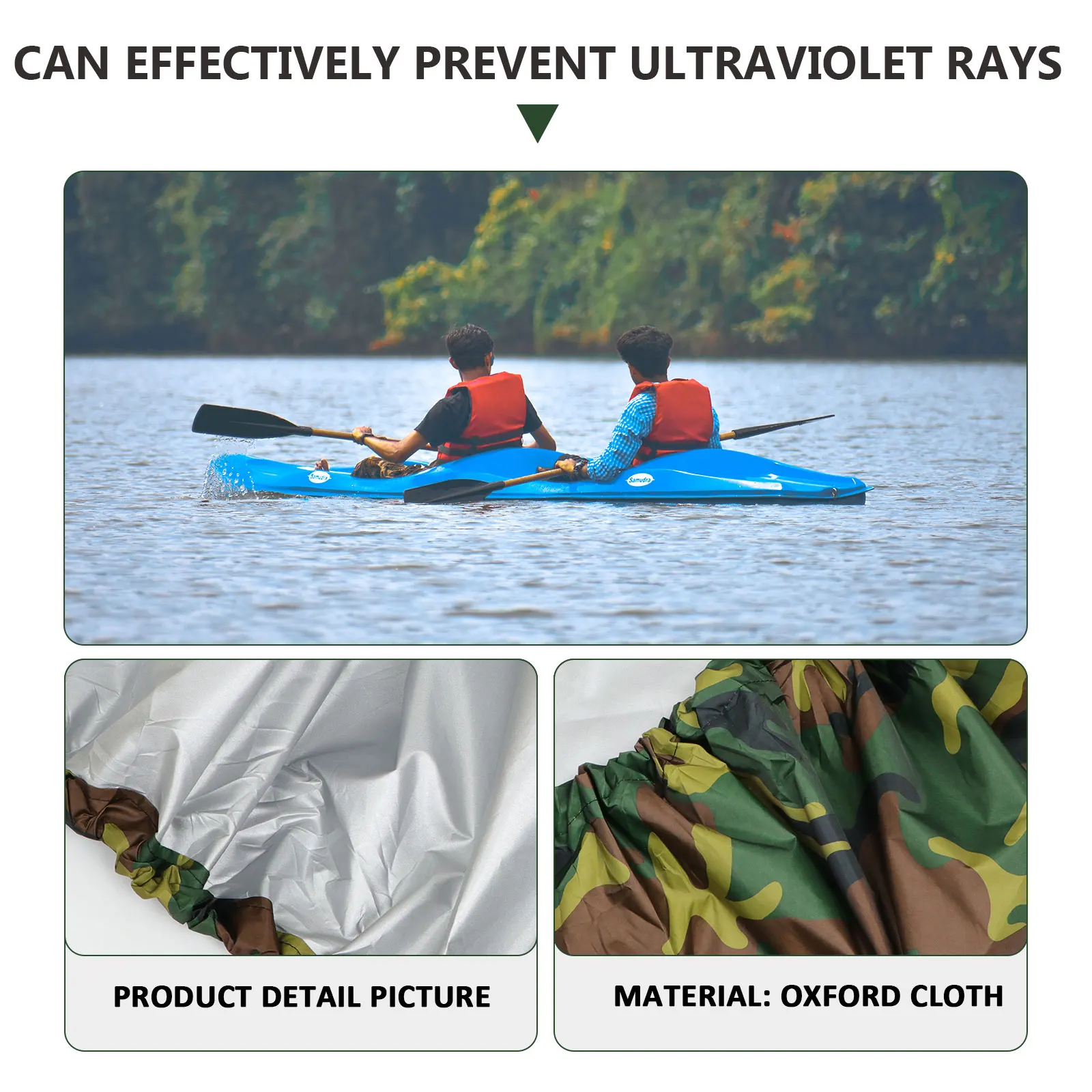 

Waterproof Boat Bag Fishing Kayak Cover Dust-proof Covers for Storage Oxford Cloth