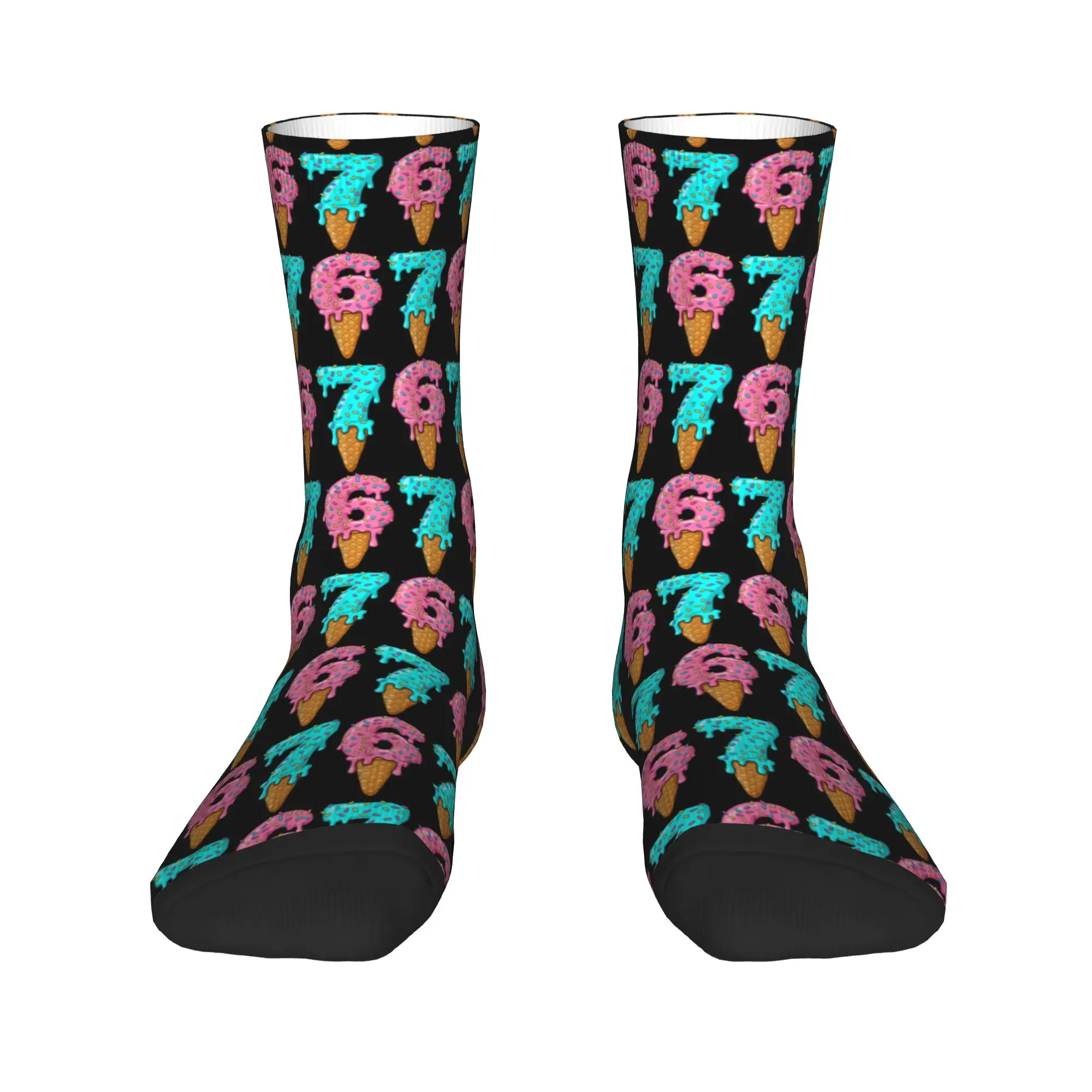 67 Ice Cream  Meme Socks  Anti Skid Stockings Women Men High Quality Running Sports Socks Autumn Fashion Design Socks