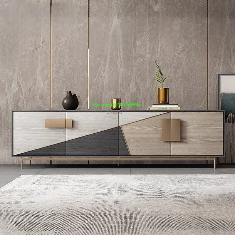 Italian Minimalist Solid Wood TV Cabinet Villa Living Room Storage Cabinet Floor Cabinet Bedroom Modern Minimalist Audio-visual