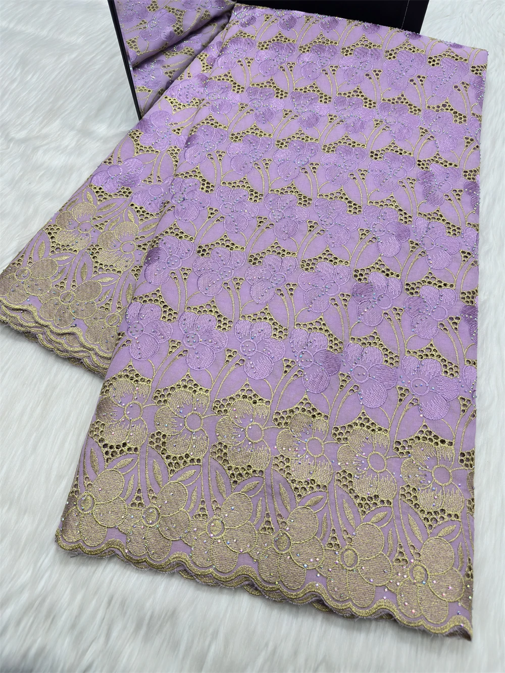 

Африканское хлопковое швейцарское кружево 2026: высококачественный швейцарский вуаль-кружевной материал с камнями, элегантная сухая вышивка для женских платьев