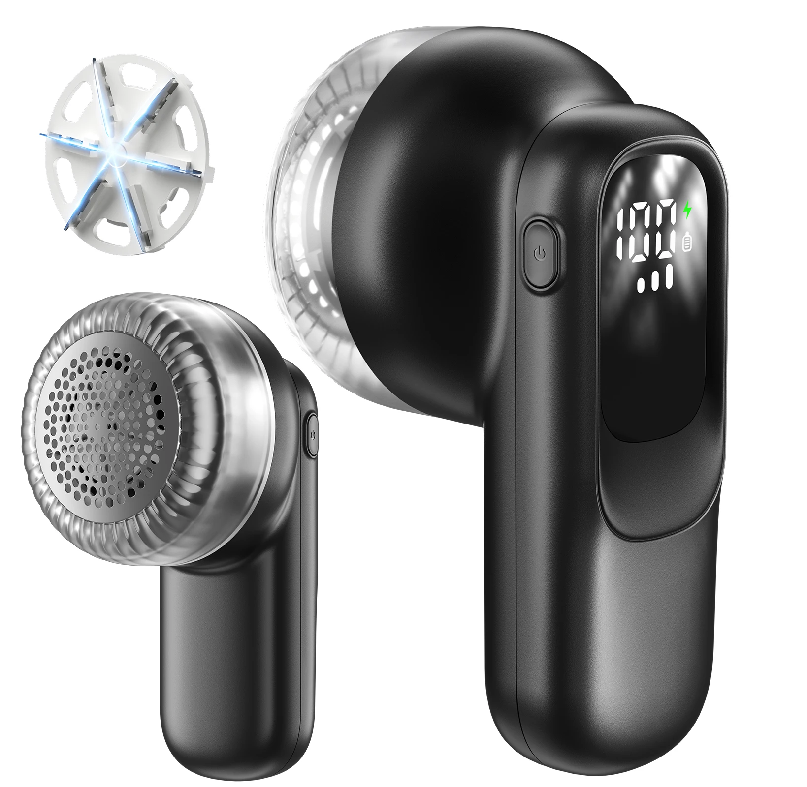 

Бритва для ткани, устройство для удаления ворса, перезаряжаемый портативный свитер с цифровым светодиодным дисплеем для удаления катышков для одежды, дивана, одеяла