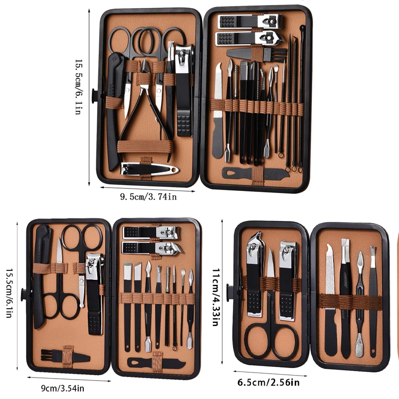 7-24 Stuks Manicure Tool Set Rvs Cuticle Nipper Cutter Kit Professionele Nagelknipper Pedicure Nail Art Grooming gereedschap