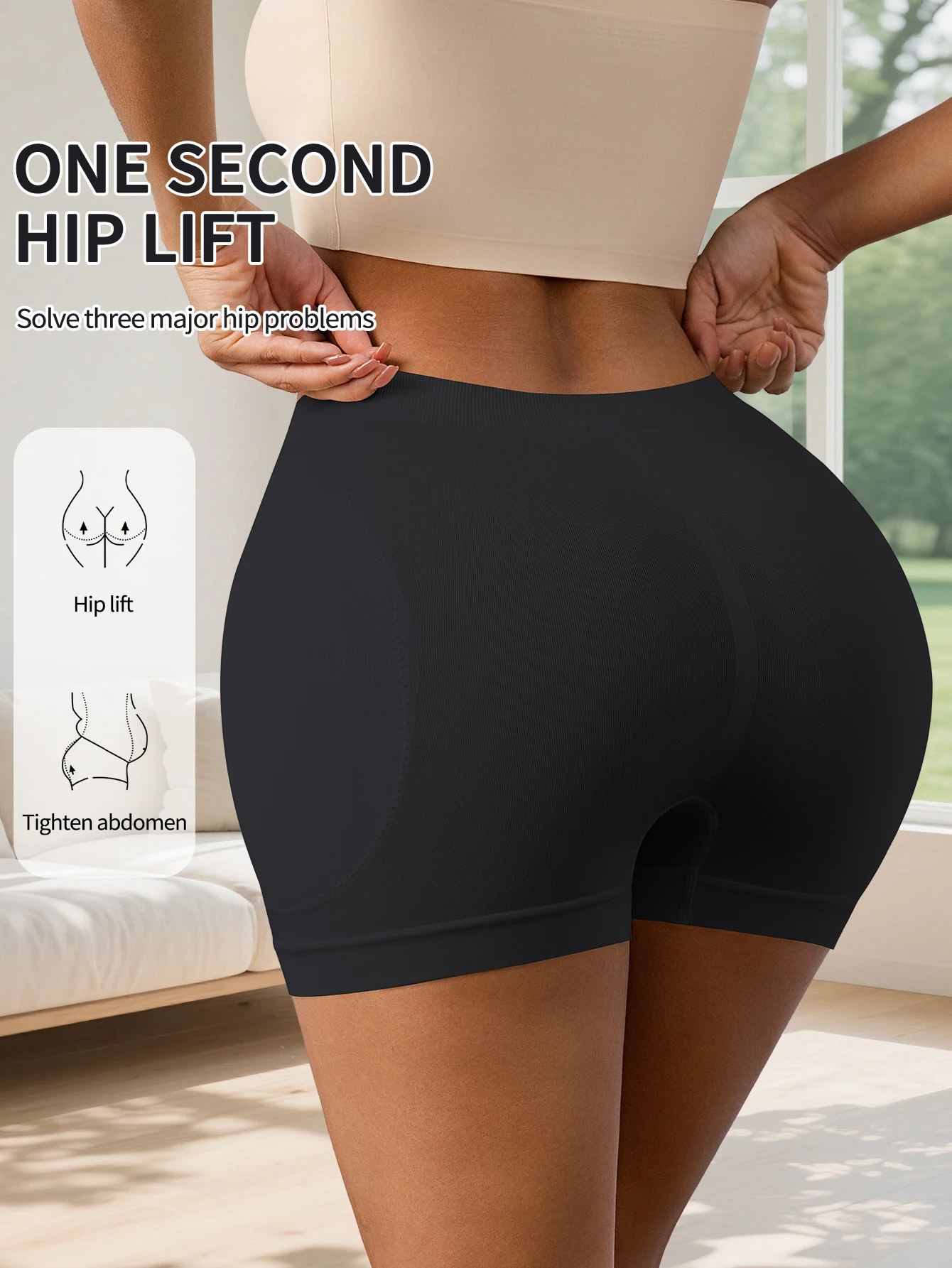 Flarixa Damen Po-Lifter Shaper Shorts mit herausnehmbaren Hüftpolstern, Bauchkontrolle, Hüftverstärker, nahtlose körperformende Sicherheitsunterwäsche – Detail 13