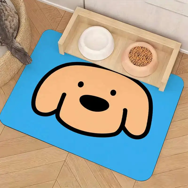 VIKAMA Cartoon Pet Diatomaceous Earth Mat Water-Absorbent Quick-Drying Non-Slip Mat Kennel Mat Dog Dining Mat Home Decoration