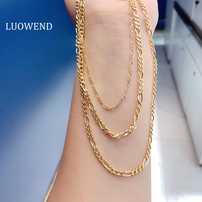 LUOWEND-Collier en Or Jaune 18K pour Femme, Design Élégant, Style INS, Bijoux de ixet de Mariage, 100%