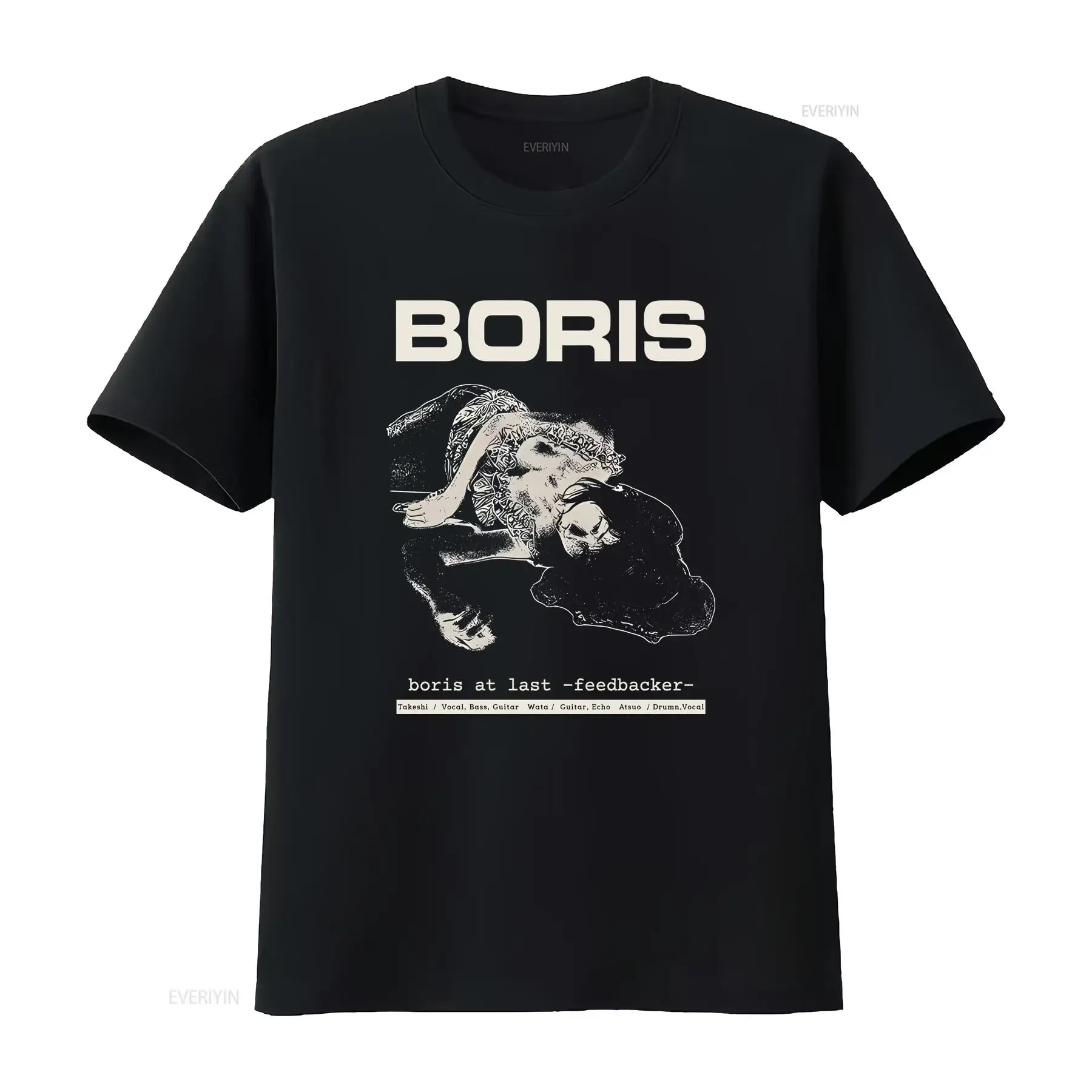 

Футболка Boris At Last Feedbacker с психоделической рок-шумовой группой, винтажный потертый топ для повседневной носки, слегка дышащая унисекс