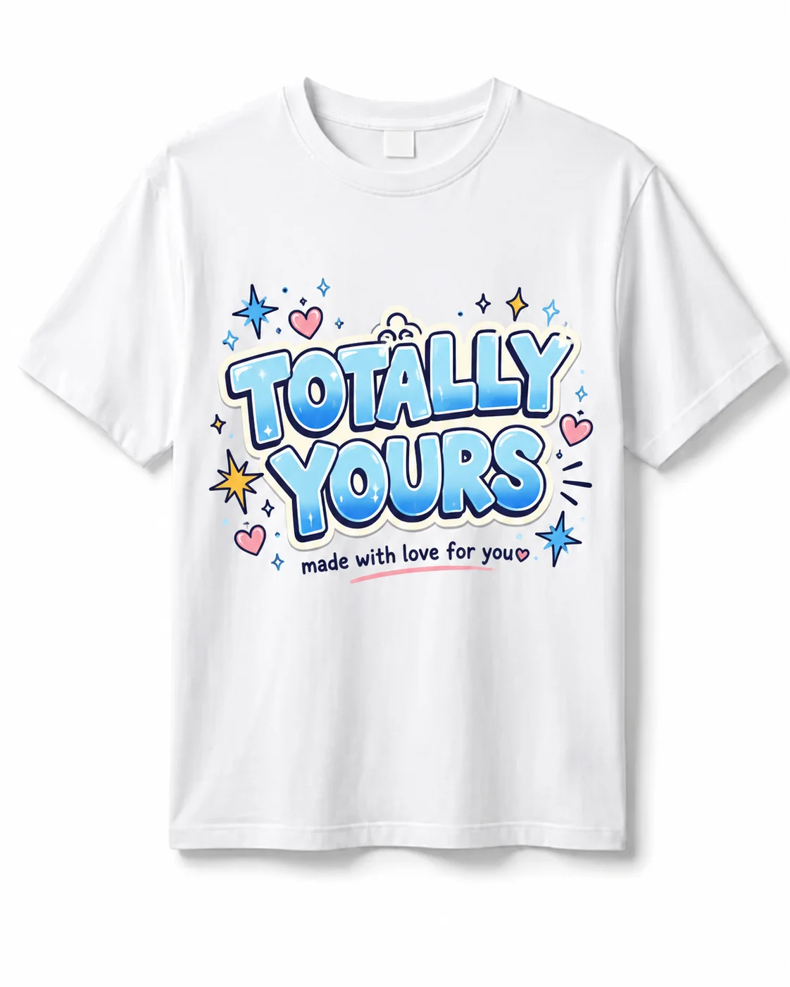 100% Cotton 230g Breathable Totally Yours Graphic Print Women T‑Shirt Casual Streetwear Bottoming Top For 2026 Summer