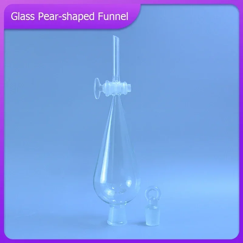 24/29 High Borosilicate Glass Pear Shaped Pyriform Separatory Funnel With Glass Standard Taper Stopper Lab Supplies