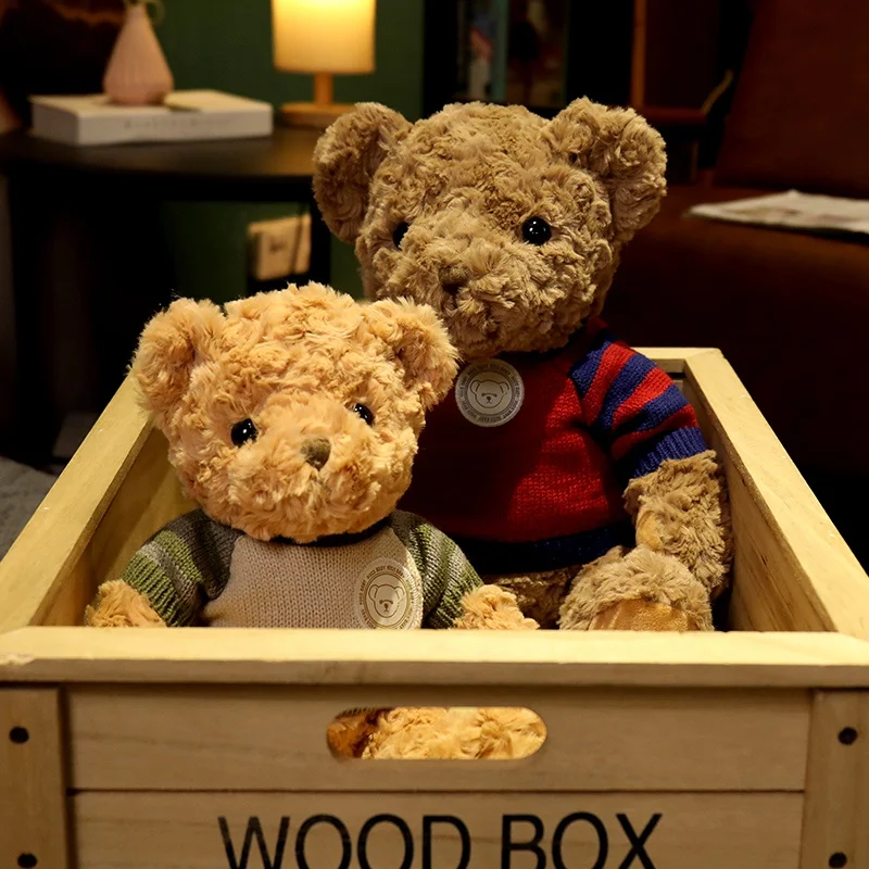 

New Cartoon Sweater Bear Plush Toys Original Handmade Lovely Children Appease Bear Doll Gentle Companion Birthday Xmas Gift