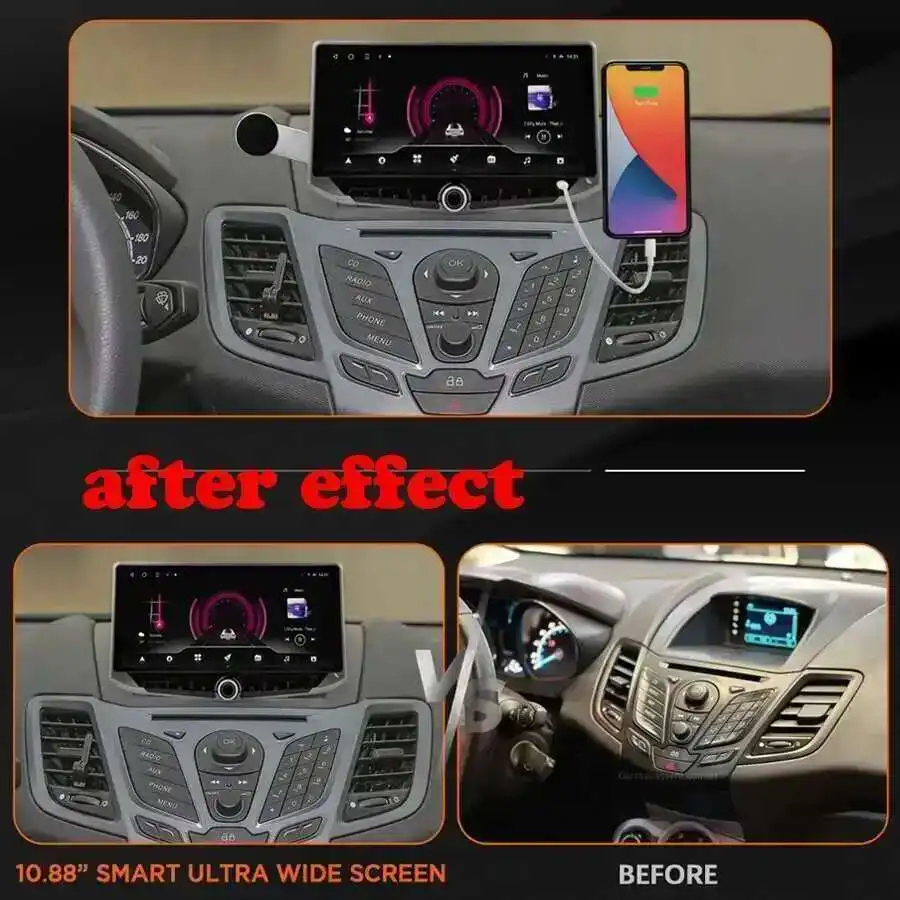 10.88inch Car Android Multimedia Player For Ford Transit Connect Tourneo 2018 GPS Navigation Auto Radio Stereo Carplay Head Unit