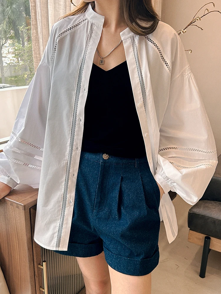 

Carnival mat Color Daily Match Commute Lace Irregular Embedded Long Sve irt Cotton round Ne Regular Length