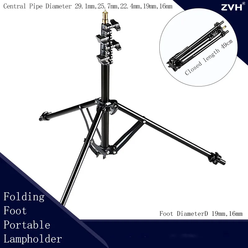 1.88M Stainless Steel Lightweight Foldable Light Stand Tripod Magic Leg Photography C-Stand for Spot Light Softbox Photo Studio