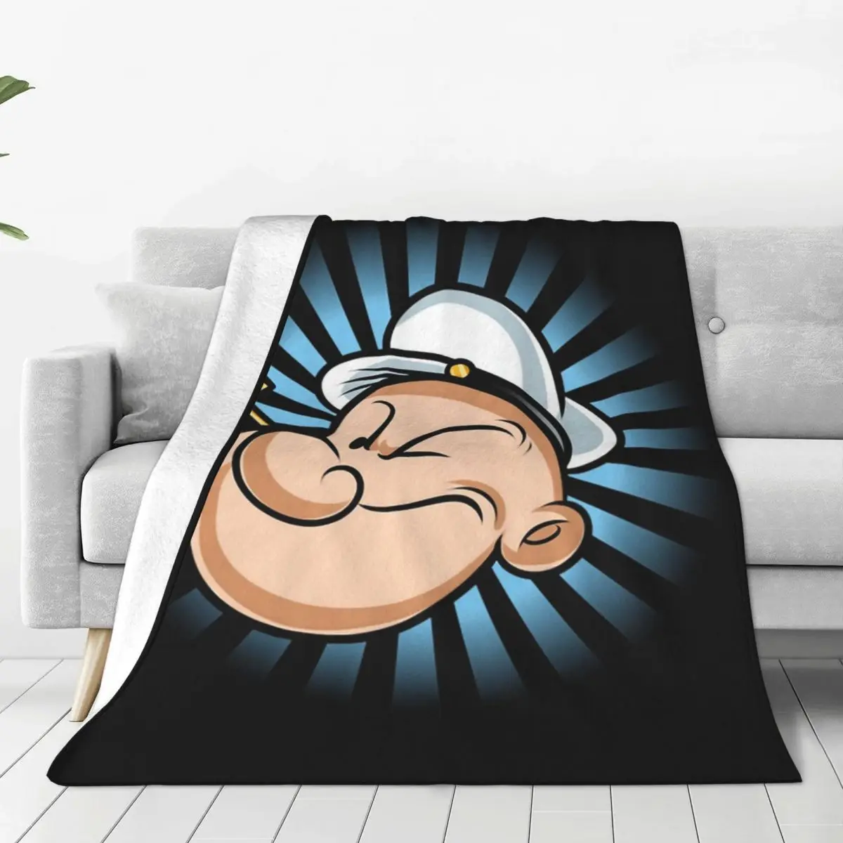 Popeye The Sailor Blanket Soft Warm Flannel Throw Blanket Bedspread for Bed Living room Picnic Travel Home Couch