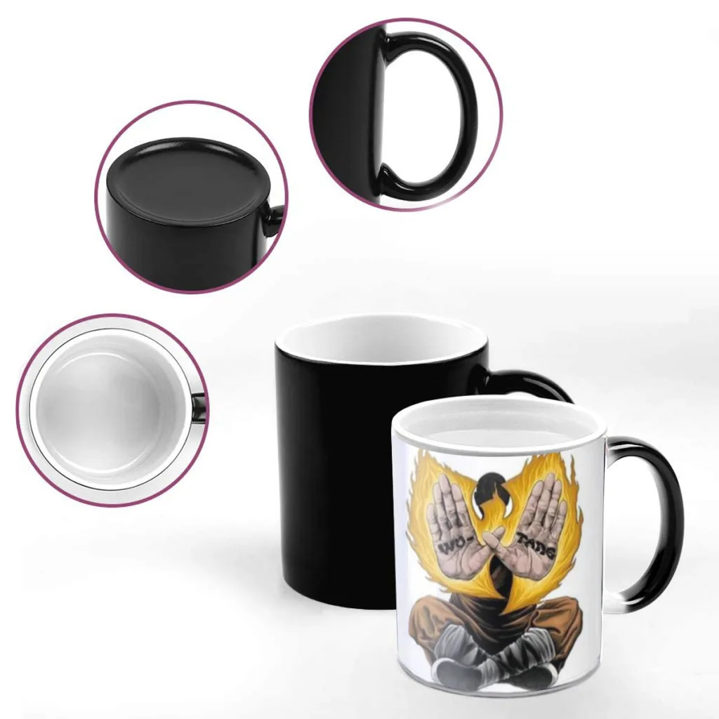 WU-T-TANG CLAN Anime Creativity Change Color Chang mug Ceramic mug Hot Coffee Cup Breakfast Cup mug Friend Gift