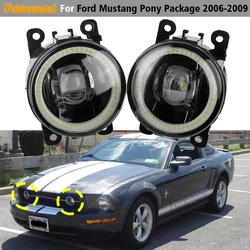 2 Pieces Car Angel Eye LED Fog Light Daytime Running Lamp DRL 30W For Ford Mustang with Pony Package 2006-2009 (Except GT Model)