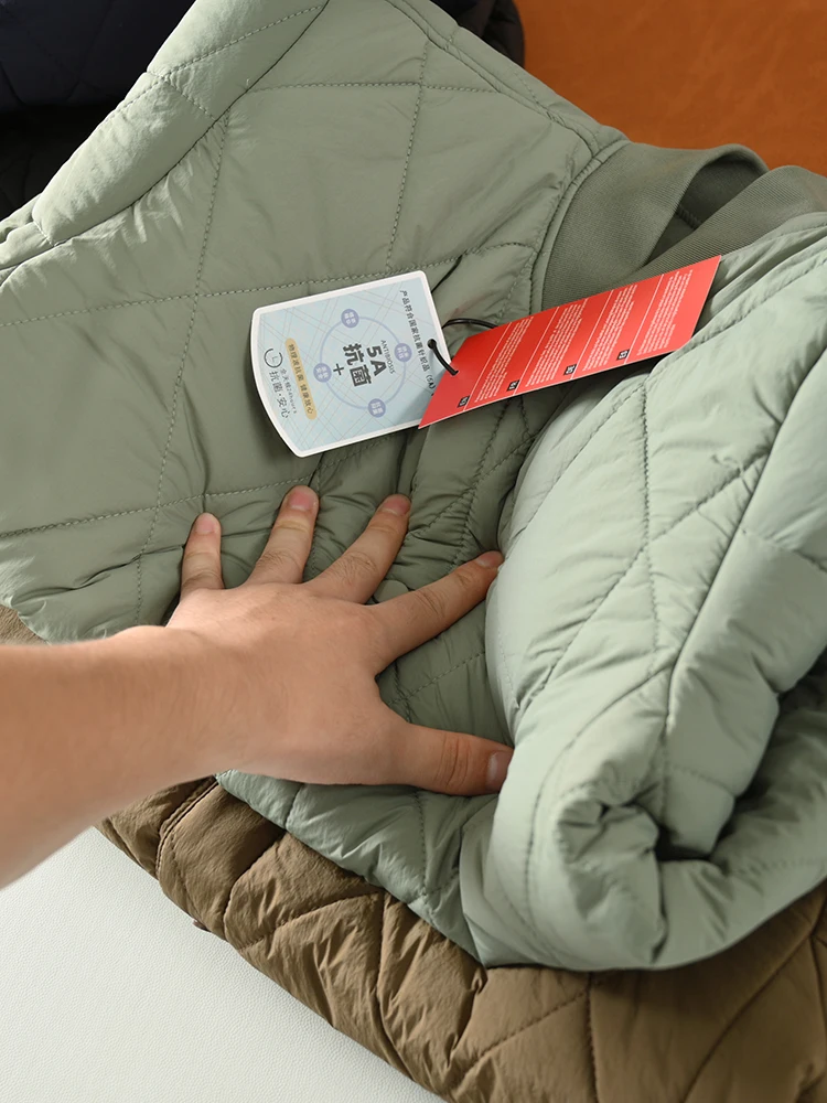 Lightweight Warm Stiched Cotton Jacket Baseball Collar Winter Men's Comfortable Windproof Cold-resistant Layering Cotton Coat