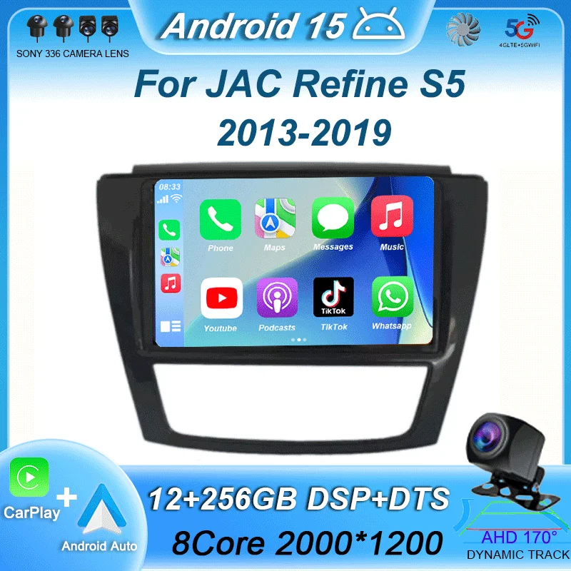 

Carplay Auto Car Radio For JAC Refine S5 2013 - 2019 Multimedia Video Player Navigation GPS Stereo 2din DVD Head Unit Android 15