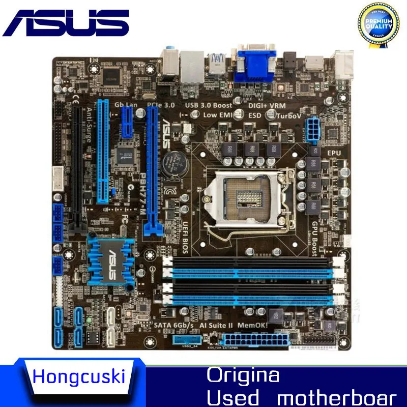 Used For Asus P8H77-M Desktop Motherboard H77 LGA 1155 22nm i3 i5 i7 DDR3 32G SATA3 USB3.0 M-ATX