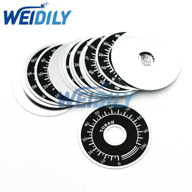 10PCS 0-100 WTH118 3590S Potentiometer Knob Scale Digital Scale Can Be Equipped With WX112 TOPVR