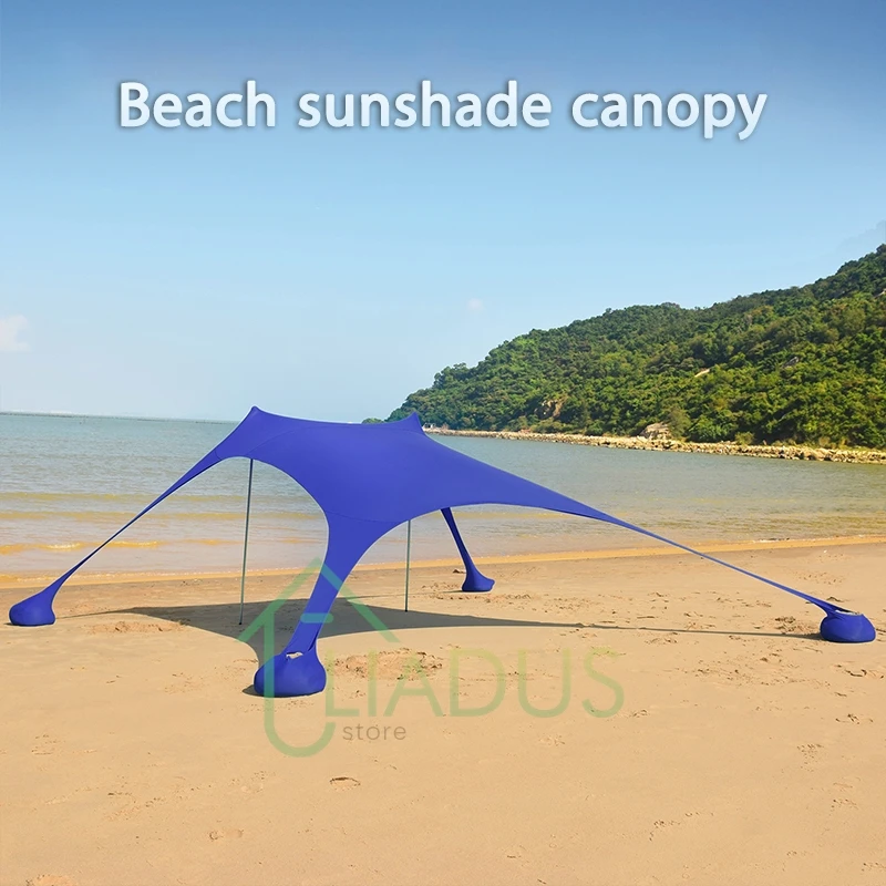 Outdoor Beach Park Grass Camping Canopy Tent 2.3mX2.3mX1.65m Waterproof Sunscreen And Anti-ultraviolet Square Canopy Awning