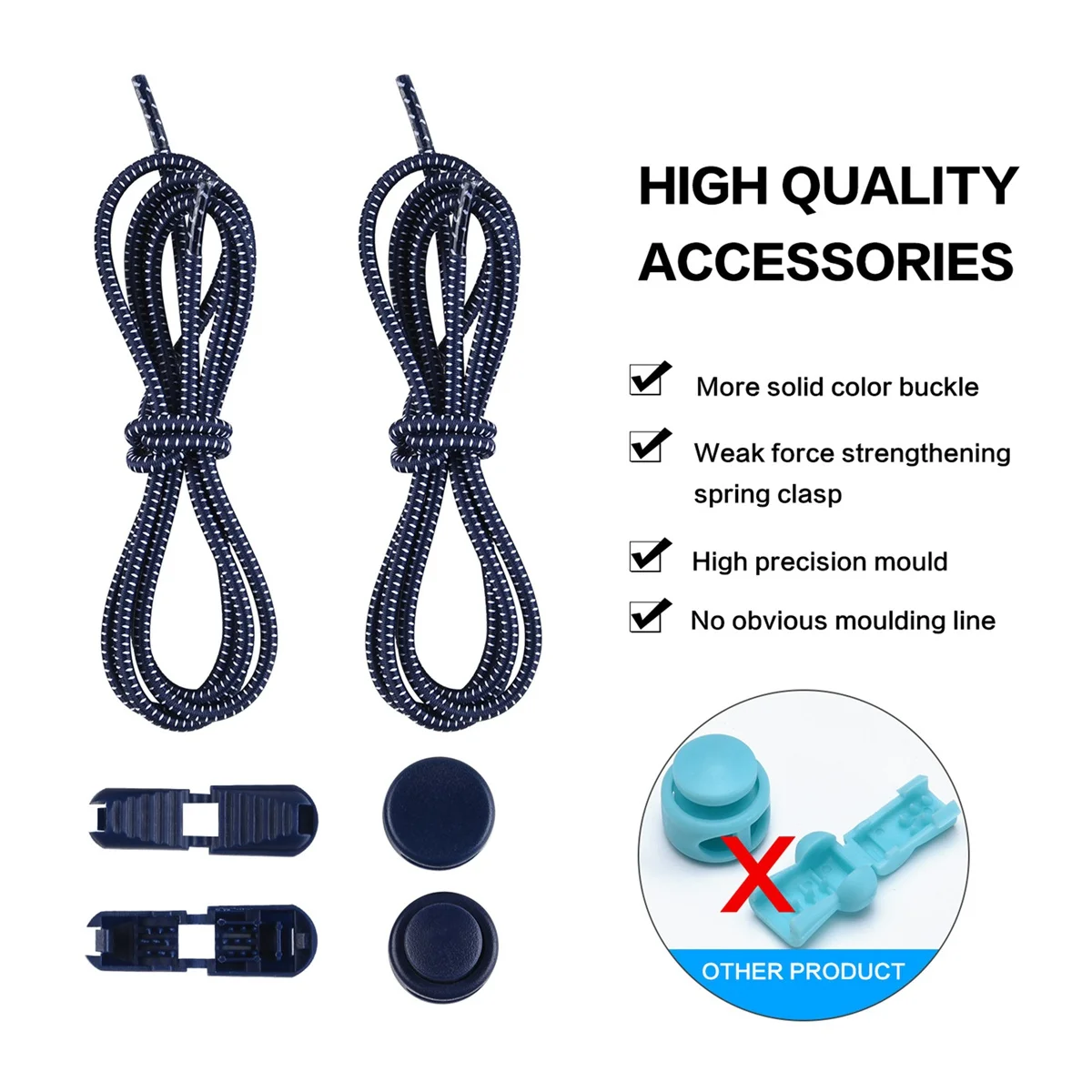 ABQR 5, светоотражающие шнурки для обуви с эластичным замком, один размер подходит для всей обуви для взрослых и детей