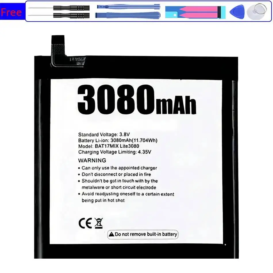 

Mobile Phone Battery Reliable Power MIX2 BAT17654060 3080-4060Mah For Doogee Mix 2 Lite
