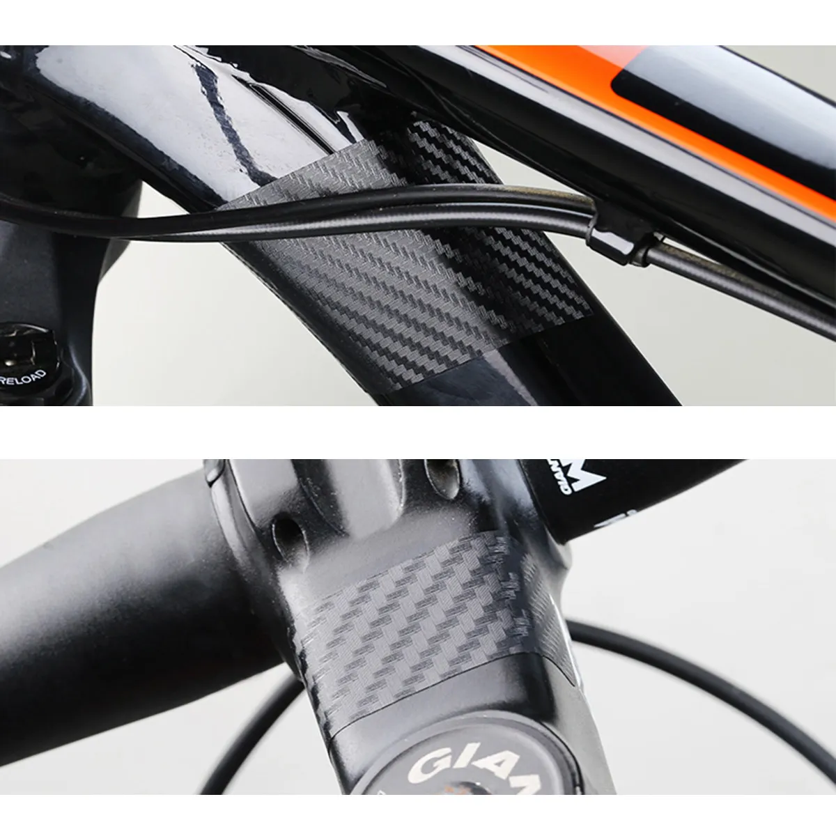 

Carbon Fibre Chainstay Frame Protector Set A5 Sized Black Bike Cycle Vinyl Protector Stickers Outdoor 3D Air Release