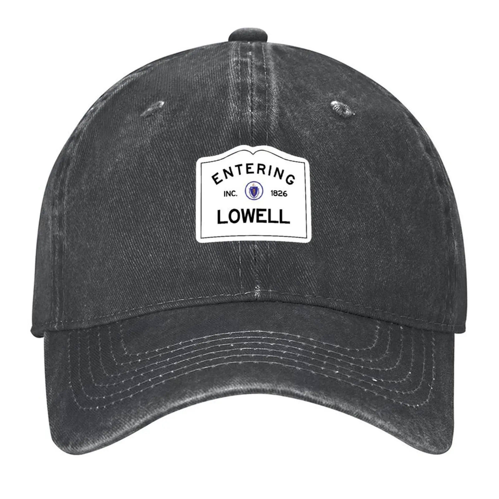 

Entering Lowell Massachusetts Sign Baseball Cap Wild Ball Hat party Hat sun hat Vintage Baseball For Men Women's