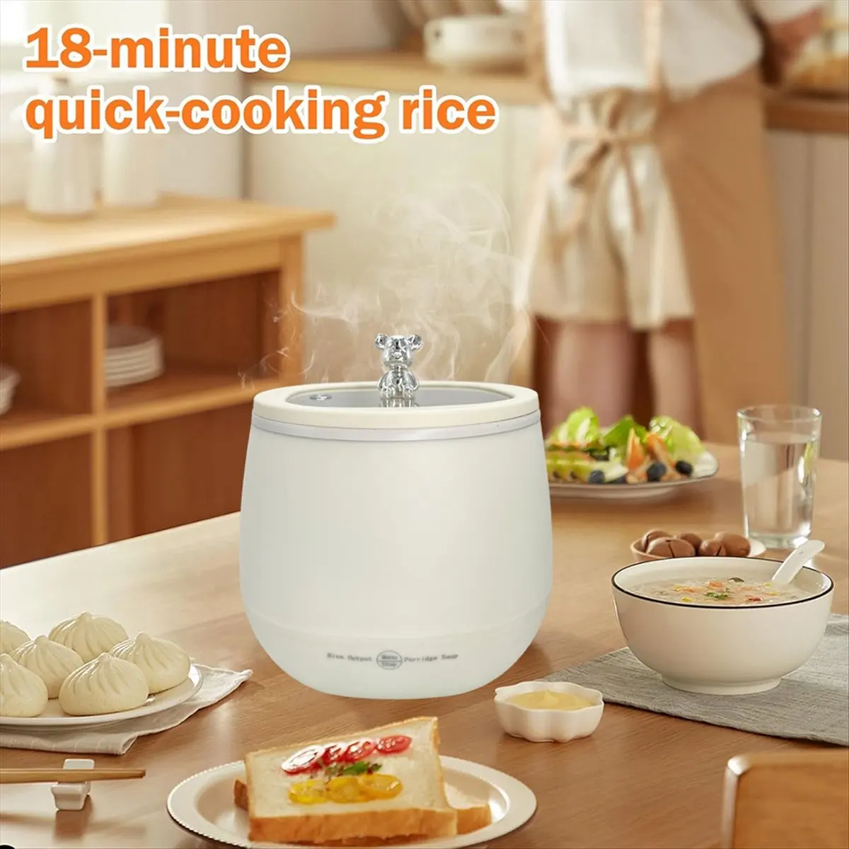 2026 Trend Multifunctional Small Rice Cooker Dormitory Single Steaming and Soup Making Smart Mini Rice Cooker US Plug