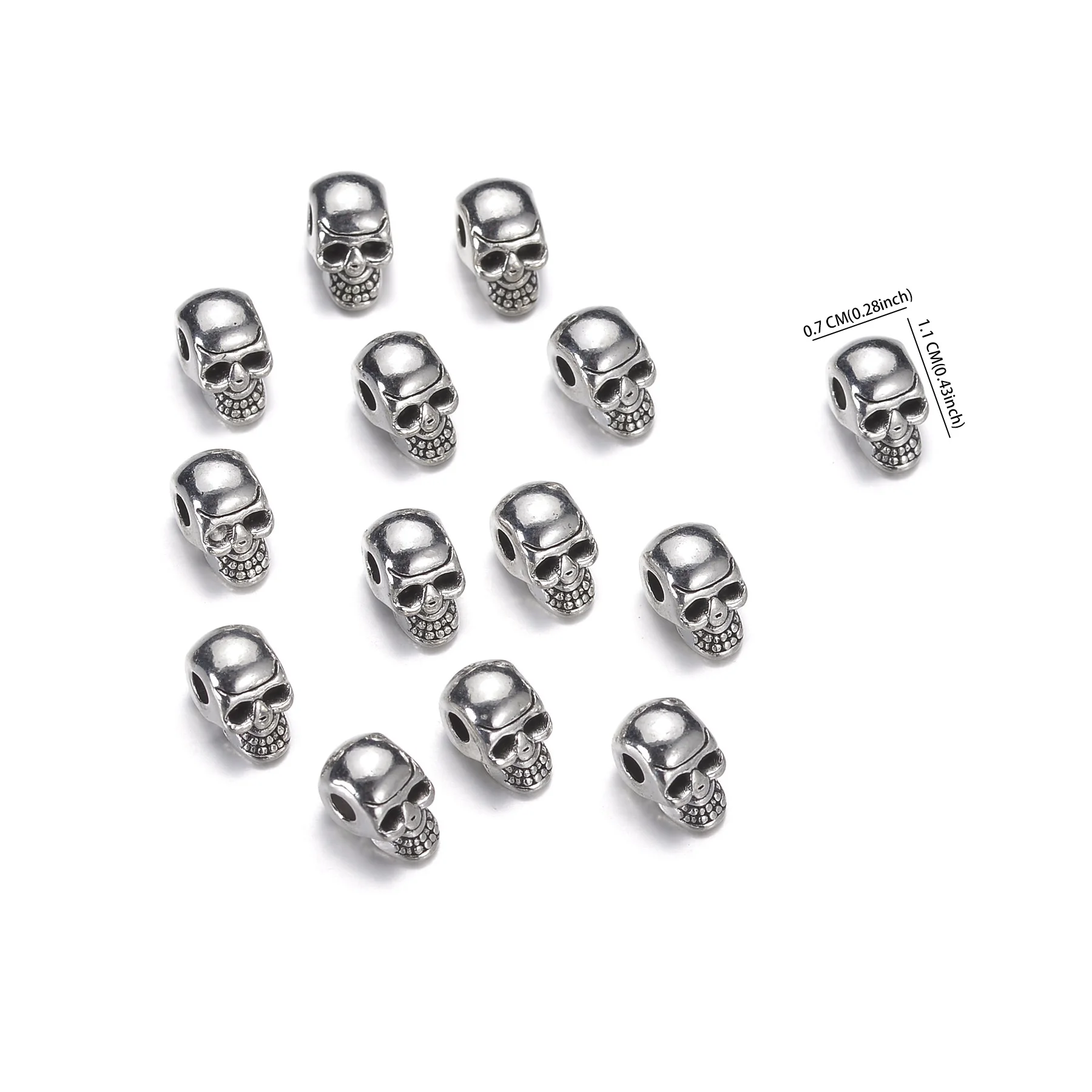 Punk Style Skull Head Beads Charms Cool Skeleton Vintage Beads DIY Men Necklace Bracelet Jewelry Making Handmade