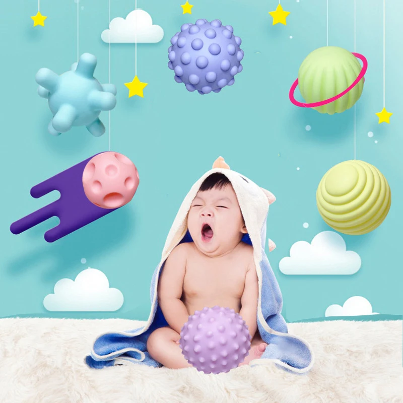 

4PCS/6Pcs Baby Toy Ball Infant Tactile Senses Children Babies Training Ball Textured Hand Touch Grasp Massage Ball 0 12 Months