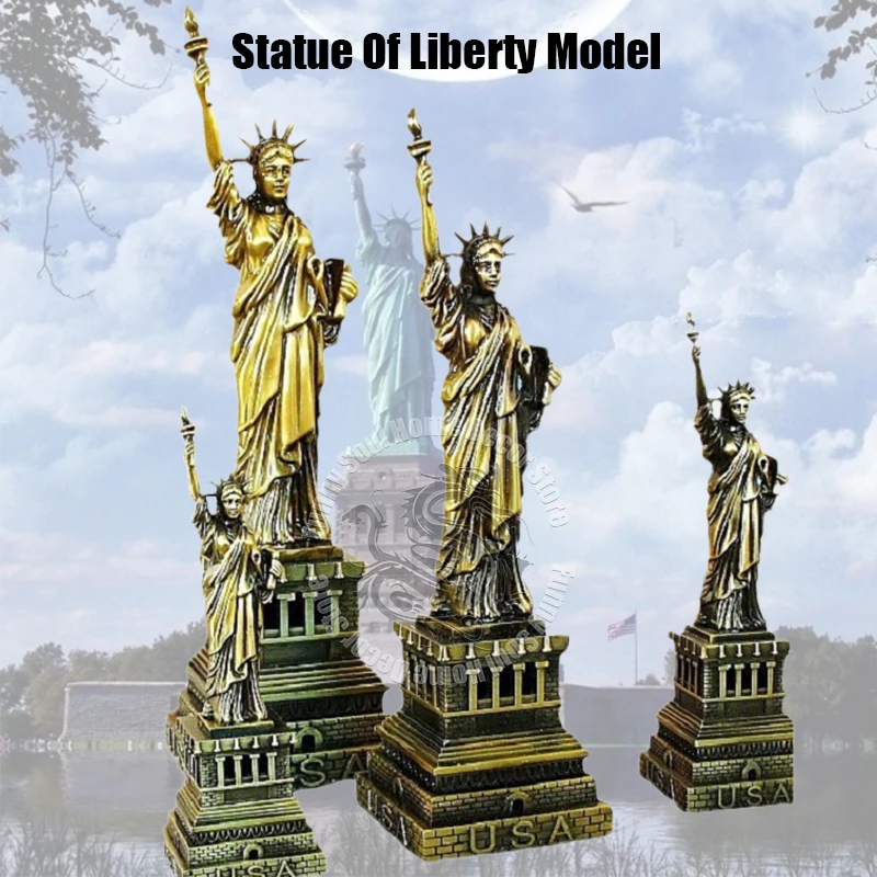 

15-30cm Metal Statue of Liberty New York USA Landmark Building Tourist Souvenir Home Room Decor Furnishing Articles Xmas Gifts