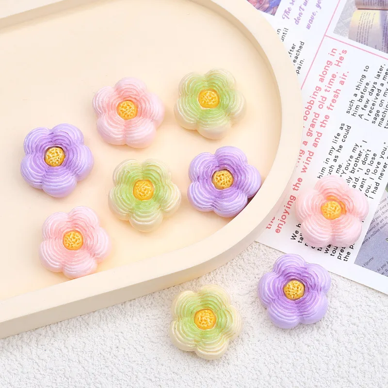 10Pcs Kawaii Cartoon Sakura Bread Resin DIY Shoes Hat Icebox Barrette Mobile Phone Case Scrapbook Cream Glue Flat Back Resin