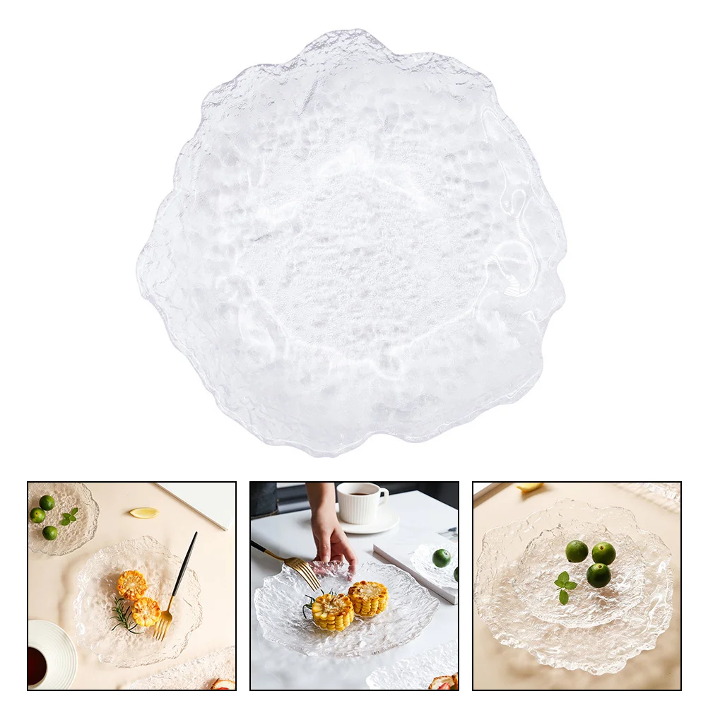 

Attractive Glass Food Plate Steak Pasta Salad Tray Classic Design Practical Home Kitchen Tableware Steak Serving Dish