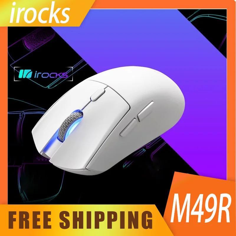 

Irocks M49r Wireless Mouse Three-Mode Light Weight Paw3395 Mouse Customize E-Sports Game Mouse For Desktop Computer Gifts