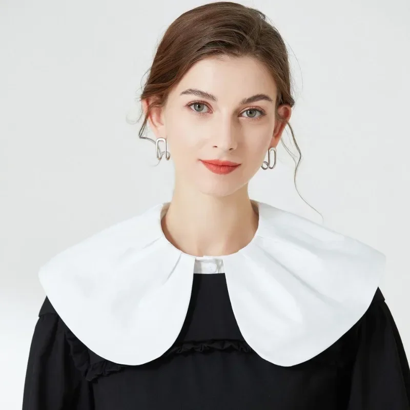 Korean Style Girl Shirt Detachable Collar Chiffon White Round Neck Lapel Fake Collar Decoration Ladies Neck Clothing Accessories
