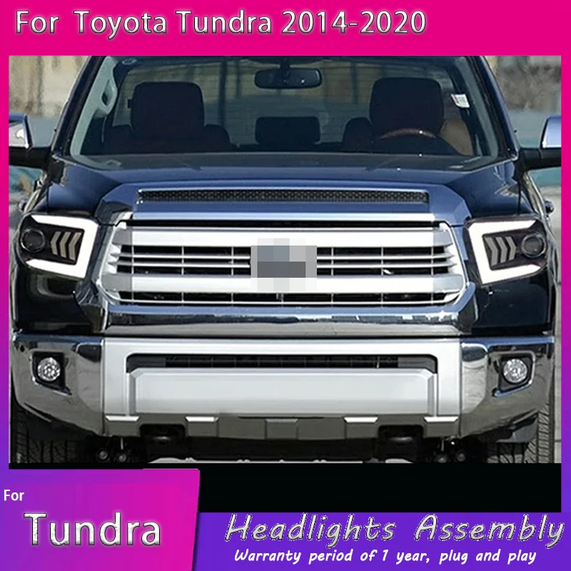 

Car HeadLights For Toyota Tundra Headlight 2014-2020 LED Projetor head Lamp Daytime Running Light Automotive Accessories